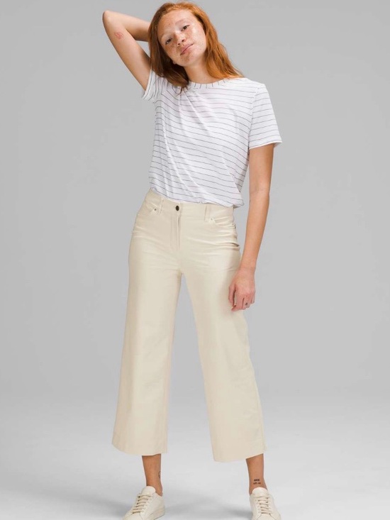 lululemon athletica Pants - Lululemon City Sleek 5 Pocket Wide-Leg High Rise 7/8 Length Pant White Opal